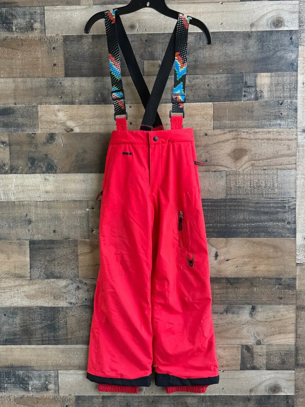 Spyder Youth Red Insulated Ski Snow Pants Bibs - Size 10